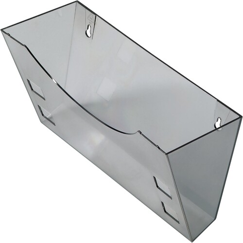 Prospektfach-Wandhalter für A4+A5+A6 240x105x165mm grau transparent Helit H6103008 Produktbild Front View L