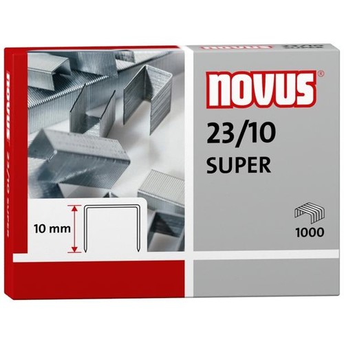 Heftklammern 23/10 SUPER Novus 042-0531 für ca. 70 Blatt (PACK=1000 STÜCK) Produktbild Front View L