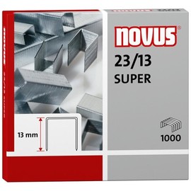 Heftklammern 23/13 SUPER Novus 042-0533 für ca. 100 Blatt (PACK=1000 STÜCK) Produktbild