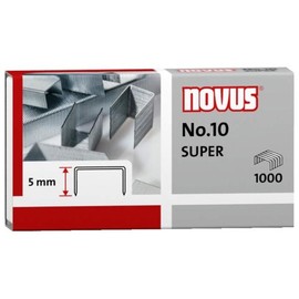 Heftklammern No.10 SUPER Novus 040-0003 für ca. 20 Blatt (PACK=1000 STÜCK) Produktbild