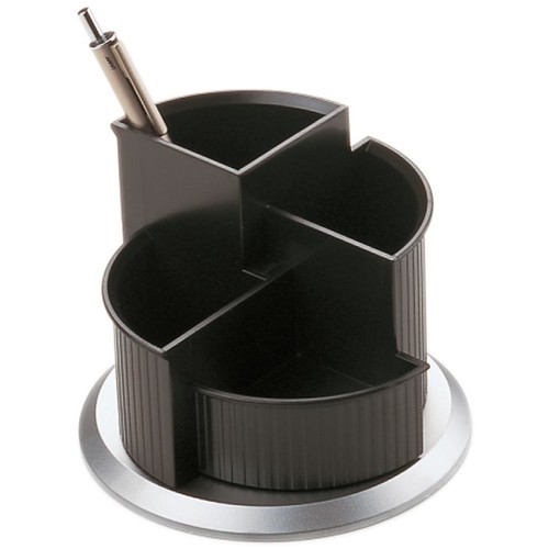 Multiköcher Silver drehbar Durchmesser 150mm/H 112mm schwarz-silber Kunststoff Helit H6220599 Produktbild