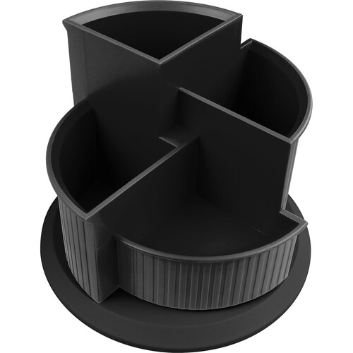 Multiköcher Linear drehbar Durchmesser 150mm/H 112mm schwarz Kunststoff Helit H6390595 Produktbild Front View L