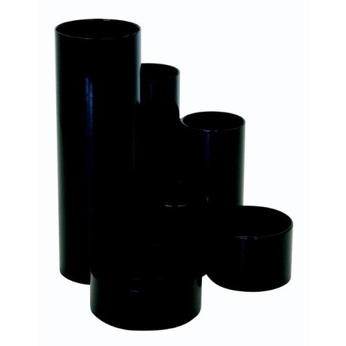 Stifteköcher tubo 6 Fächer schwarz Polystyrol BestStandard Produktbild Front View L