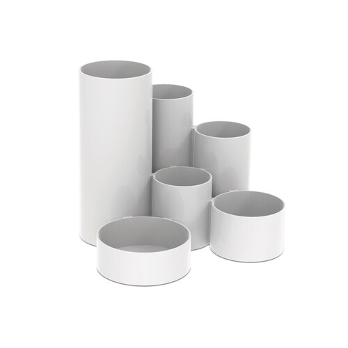 Stifteköcher tubo 6 Fächer weiß Polystyrol BestStandard Produktbild Front View L