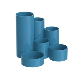 Stifteköcher tubo 6 Fächer atlantic blue Polystyrol BestStandard Produktbild