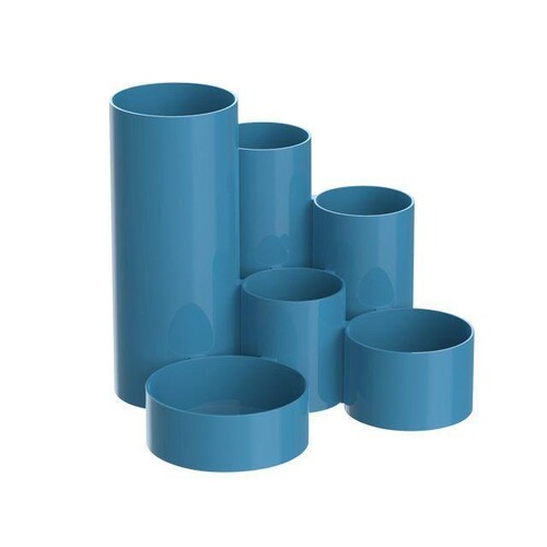 Stifteköcher tubo 6 Fächer atlantic blue Polystyrol BestStandard Produktbild Front View L