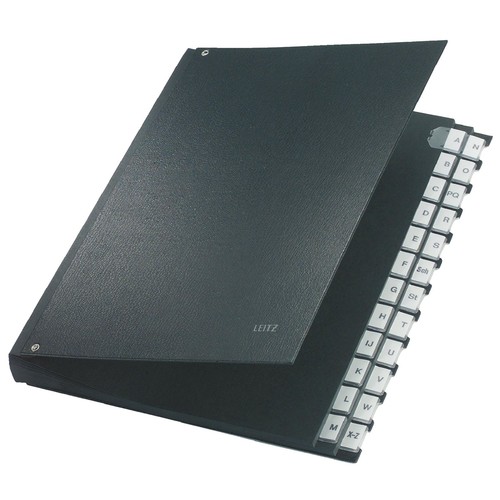 Pultordner 24 Fächer A-Z  A4 schwarz PP Leitz 5924-00-95 Produktbild Front View L