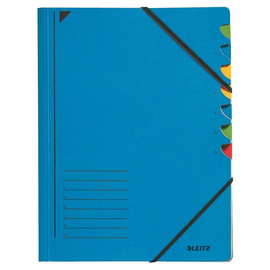 Ordnungsmappe mit Gummizug A4 mit 7 Fächern blau Karton Leitz 3907-00-35 Produktbild