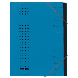 Ordnungsmappe chic mit Gummizug A4 mit 12 Fächern blau Karton Elba 400001035 Produktbild