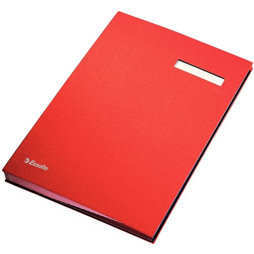 Unterschriftsmappe 20Fächer A4 rot Pappe mit PP Esselte 621062 Produktbild Front View L