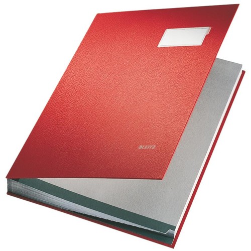 Unterschriftsmappe 20Fächer A4 rot PP Leitz 5700-00-25 Produktbild Front View L