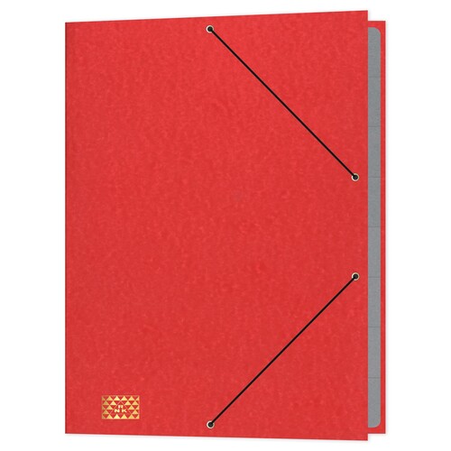 Ordnungsmappe mit 9 Fächern und Gummizug mit 3 Klappen A4 rot Karton RNK 4616-2 Produktbild Front View L