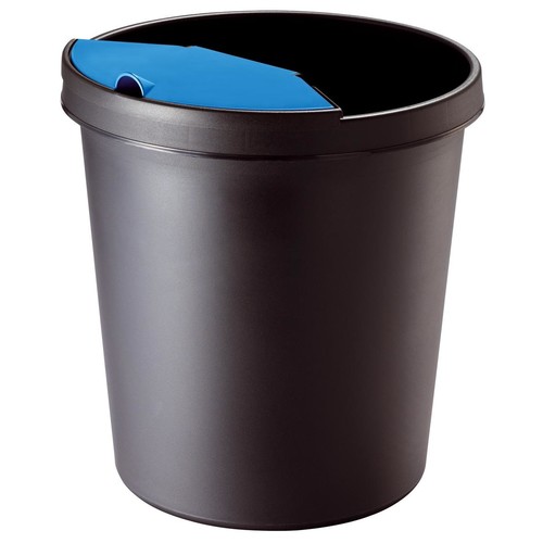 Abfalleinsatz mit Deckel Standard 2l schwarz/blau Helit H6106093 Produktbild