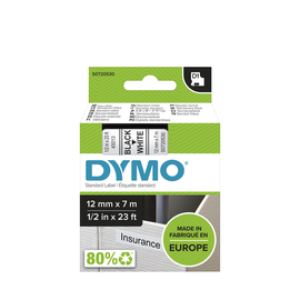 Schriftband D1 12mm/7m schwarz auf weiß Dymo S0720530 (ST=7 METER) Produktbild