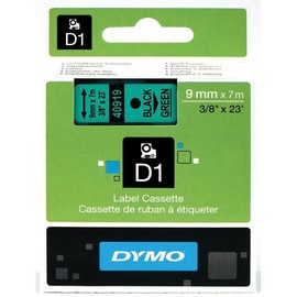 Schriftband D1 9mm/7m schwarz auf grün Dymo S0720740 (ST=7 METER) Produktbild