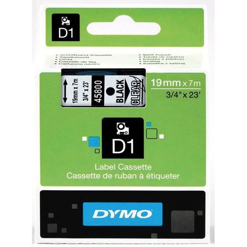 Schriftband D1 19mm/7m schwarz auf transparent Dymo S0720820 (ST=7 METER) Produktbild Front View L
