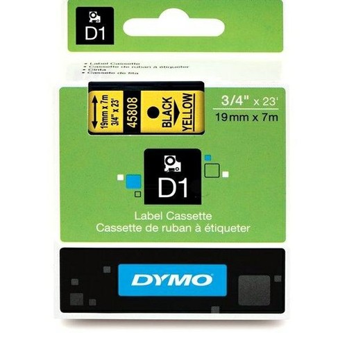 Schriftband D1 19mm/7m schwarz auf gelb Dymo S0720880 (ST=7 METER) Produktbild Additional View 1 L