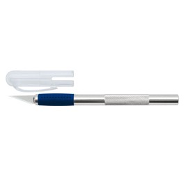 Skalpell mit Soft Griffzone silber/blau incl. 3 Ersatzmesser Wedo 78621 Produktbild