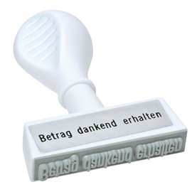 Textstempel -Betrag dankend erhalten- 4,5cm Kunststoff Wedo 1937 Produktbild