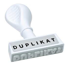 Textstempel -Duplikat- 4,5cm Kunststoff Wedo 19314 Produktbild