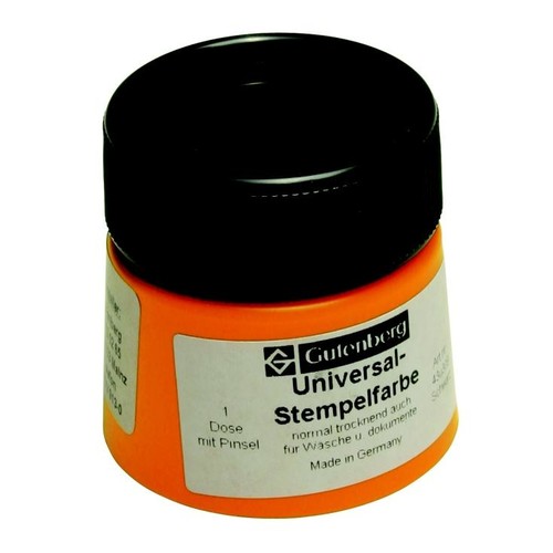 Stempelfarbe Universal für Dokumente und Wäsche 30ml schwarz Gutenberg 21339 (FL=30 MILLILITER) Produktbild Front View L