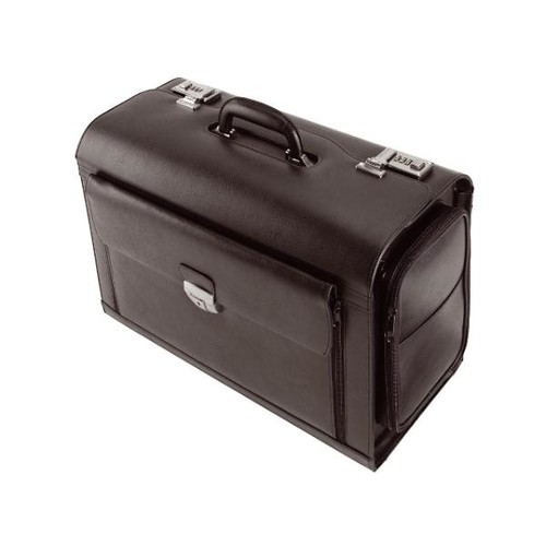 Pilotenkoffer VERONA 47,5x37x24,5cm schwarz Leder Alassio 45057 Produktbild Front View L