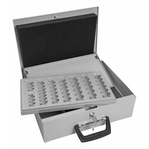 Geldkassette Universal Zählbrett für 225,70¿ und Schacht 355x275x100mm lichtgrau Stahlblech Wedo 150100837 Produktbild Additional View 1 L