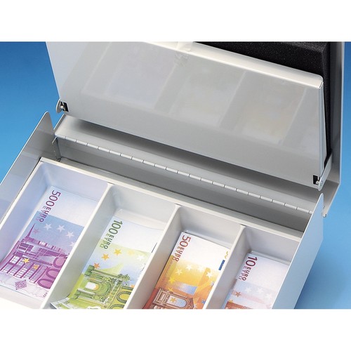 Geldkassette Universal Zählbrett für 225,70¿ und Schacht 355x275x100mm lichtgrau Stahlblech Wedo 150100837 Produktbild Additional View 3 L