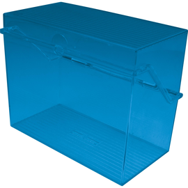 Kleinkartei A6 165x90x130mm für 400Karten blau transluzent Kunststoff Helit H6904630 Produktbild