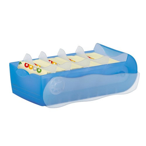 Karteibox Croco inkl. 5 Stützplatten und 100 Karten A8 97x191x67mm für 500Karten blau Kunststoff HAN 998-643 Produktbild Additional View 2 L