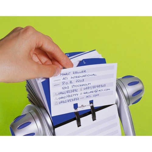 Rolodex Telindex 25-teilig 72x104mm für 500Karten metallic silber Durable 2416-23 Produktbild Additional View 3 L