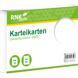 Karteikarten A5 unliniert weiß holzfrei RNK 11475 (PACK=100 STÜCK) Produktbild