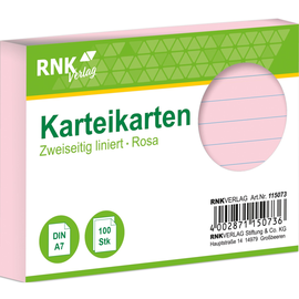 Karteikarten A7 liniert rosa holzfrei RNK 11507 (PACK=100 STÜCK) Produktbild