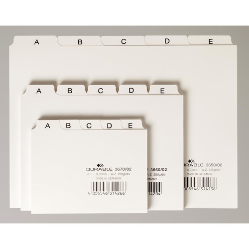 Leitregister A-Z 25-teilig A6quer weiß PP Durable 3660-02 Produktbild Additional View 2 L