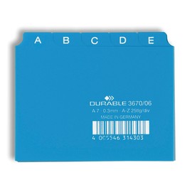 Leitregister A-Z 25-teilig A7quer blau PP Durable 3670-06 Produktbild