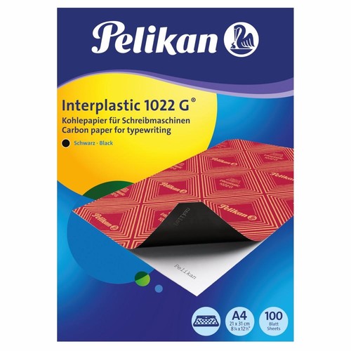 Kohlepapier Interplastic 1022G für Schreibmaschinen A4 Pelikan 404400 (PACK=100 BLATT) Produktbild Front View L