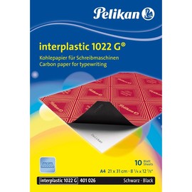 Kohlepapier Interplastic 1022G für Schreibmaschinen A4 Pelikan 100401560 (PACK=10 BLATT) Produktbild