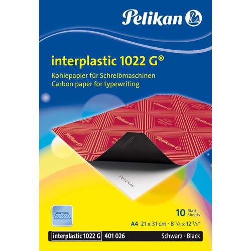 Kohlepapier Interplastic 1022G für Schreibmaschinen A4 Pelikan 100401560 (PACK=10 BLATT) Produktbild