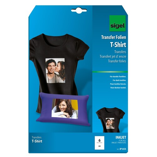 Transfer Folie für dunkle Textilien A4 Sigel IP653 (PACK=6 BLATT) Produktbild Additional View 2 L