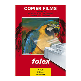Kopierfolie X-10.0 A4 0,10mm transparent beidseitig bedruckbar Folex 39100.100.44000 (PACK=100 BLATT) Produktbild