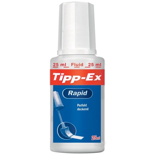 Korrekturfluid Rapid 25ml weiß mit Schwamm schnelltrocknend Tipp Ex 8119146 (ST=25 MILLILITER) Produktbild