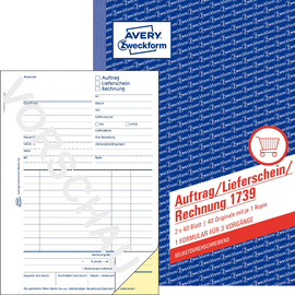 Kombinationsbuch Auftrag/ Lieferschein/ Rechnung A5 hoch selbstdurchschreibend Zweckform 1739 Produktbild