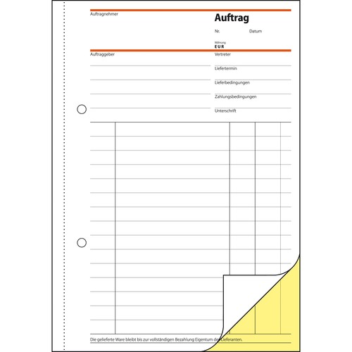 Auftragsbuch A5 2x40Blatt selbstdurchschreibend Sigel SD001 Produktbild Additional View 4 L