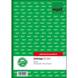 Auftragsbuch A5 3x40Blatt selbstdurchschreibend Sigel SD002 Produktbild