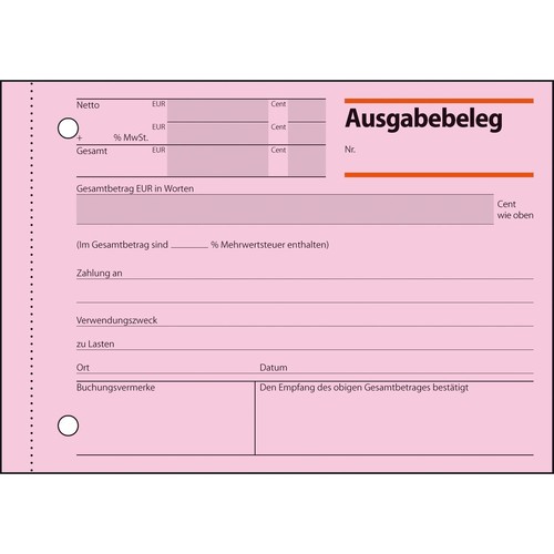 Ausgabebelegebuch A6 quer 50Blatt mit Sicherheitsdruck Sigel AG615 Produktbild Additional View 3 L