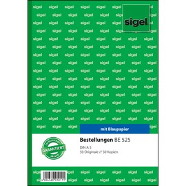 Bestellscheinbuch A5 2x50Blatt mit Blaupapier Sigel BE525 Produktbild