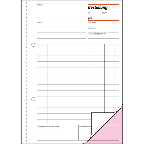 Bestellscheinbuch A5 2x50Blatt mit Blaupapier Sigel BE525 Produktbild Additional View 2 L