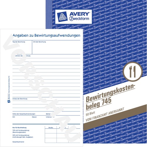 Bewirtungskostenbeleg A5 hoch 50Blatt Zweckform 745 Produktbild Additional View 3 L