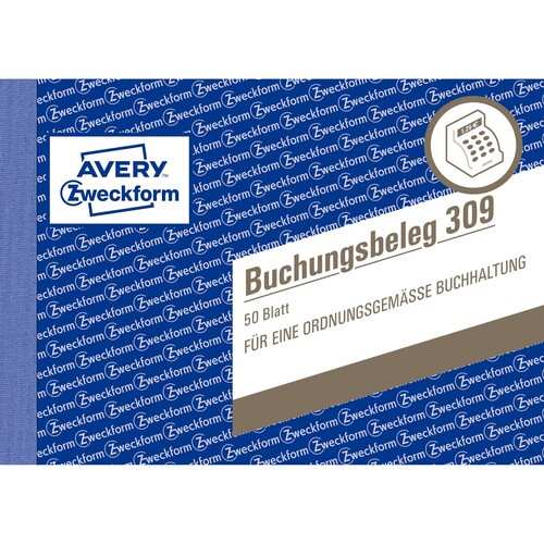 Buchungsbelegebuch A6 quer 50Blatt Zweckform 309 Produktbild Additional View 1 L