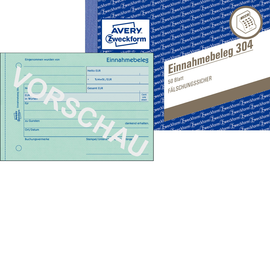 Einnahmebeleg A6 quer 50Blatt mit Sicherheitsdruck Zweckform 304 Produktbild